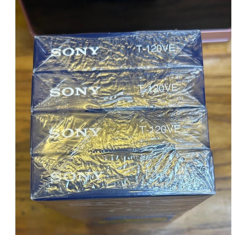 Sony‎ VHS T-120 Blank Cassette Tapes 4 Pack Premium Grade 6 Hours New Sealed